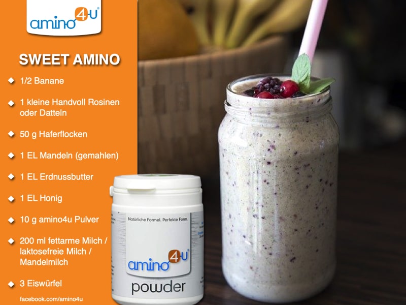 süßer & gesunder Shake mit amino4u Pulver