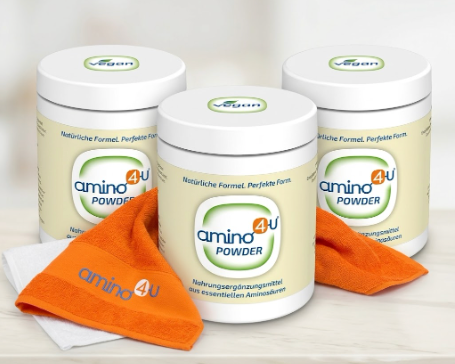 3x amino4u-Powder mit Handtuch - Frühlingsangebot