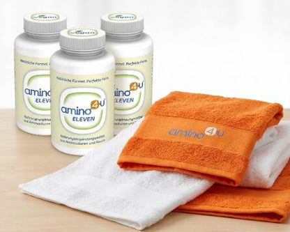3x amino4u-Eleven mit Handtuch - Frühlingsangebot
