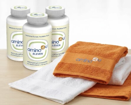 3x amino4u-Eleven mit Handtuch - Frühlingsangebot