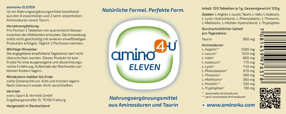 amino4u ELEVEN 120 g Presslinge